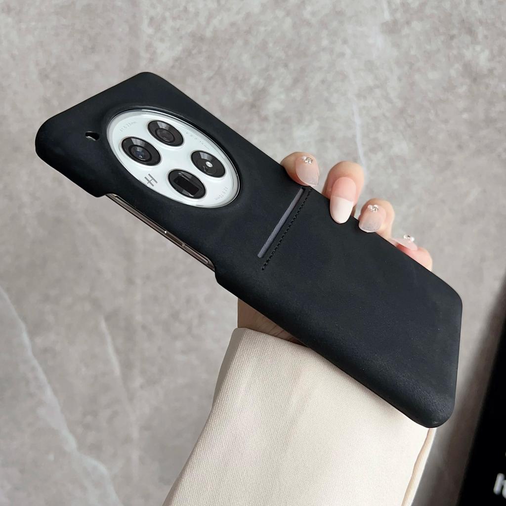 Retro Sheepskin Leather Clip With Card Pocket Case For Oneplus 15 13 13R 12 12R 11R 11 ACE6 ACE5 ACE3 Pro Shockproof Matte Cover