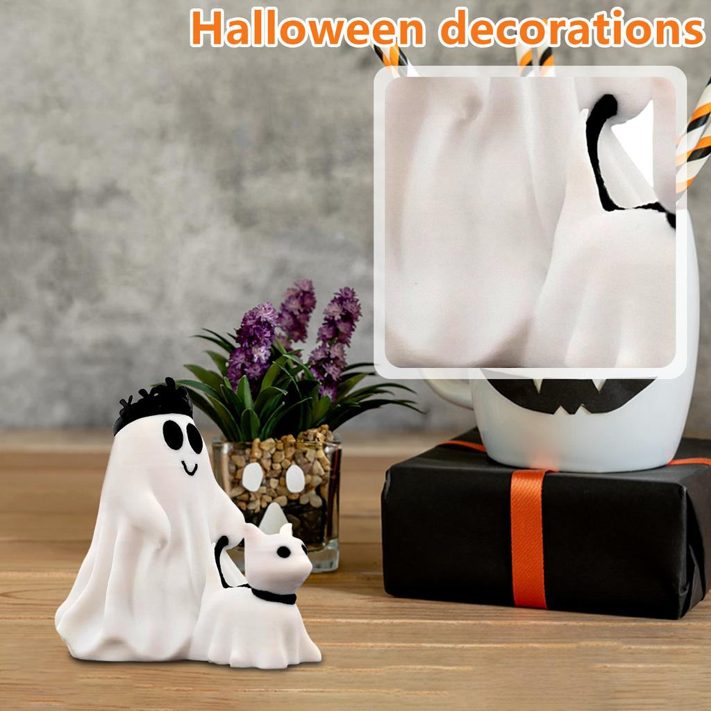 Halloween Cute Simulation Little Ghosts Walking Dog Decoration Ornament