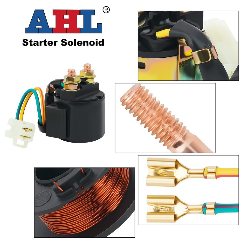 AHL Motorcycle Starter Relay Compatible with Starter Relay Part - 3AY-81940-00, 3MW-81940-00, 3MW-81940-01, 35850-HC4-000, 3JN-82310-01-00 - -