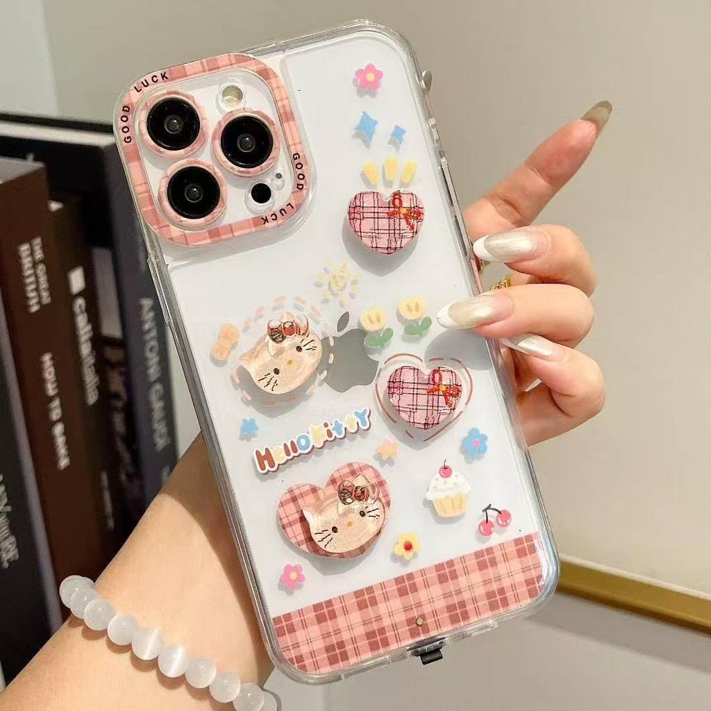 Applicable to iPhone17ProMax mobile phone case, luminous three-dimensional sticker, incoming flash cat anti-drop protection