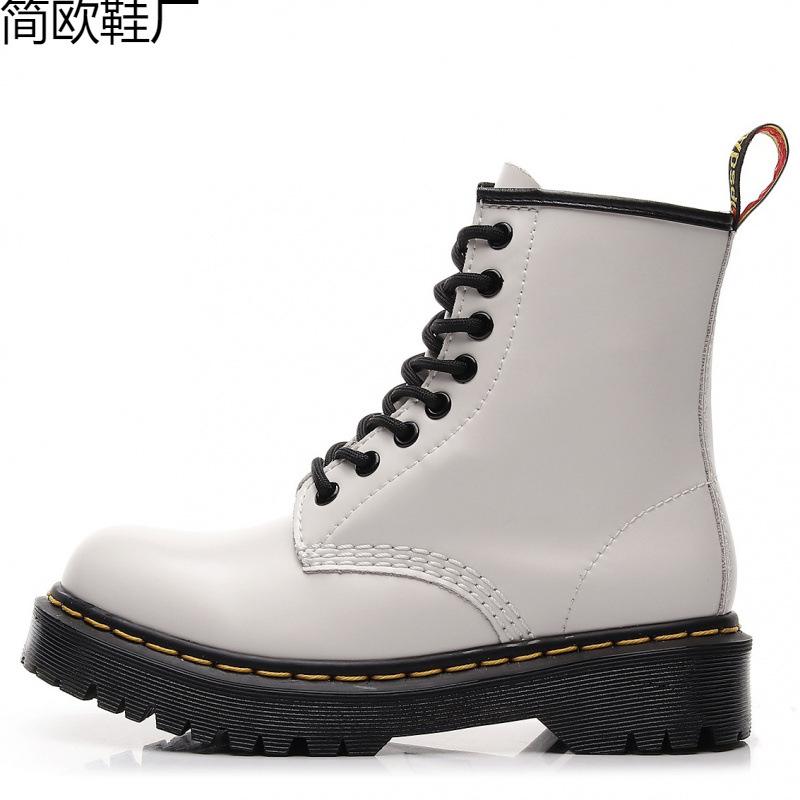 

Martin Boots High Top Tooling Boots Women s Hard Leather Open Edge Bead Short Boots Men s Glossy Leather Boots Round 48