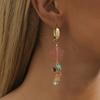 Trendy Irregular Natural Stone Flower Tassel Earrings Fashion Womens