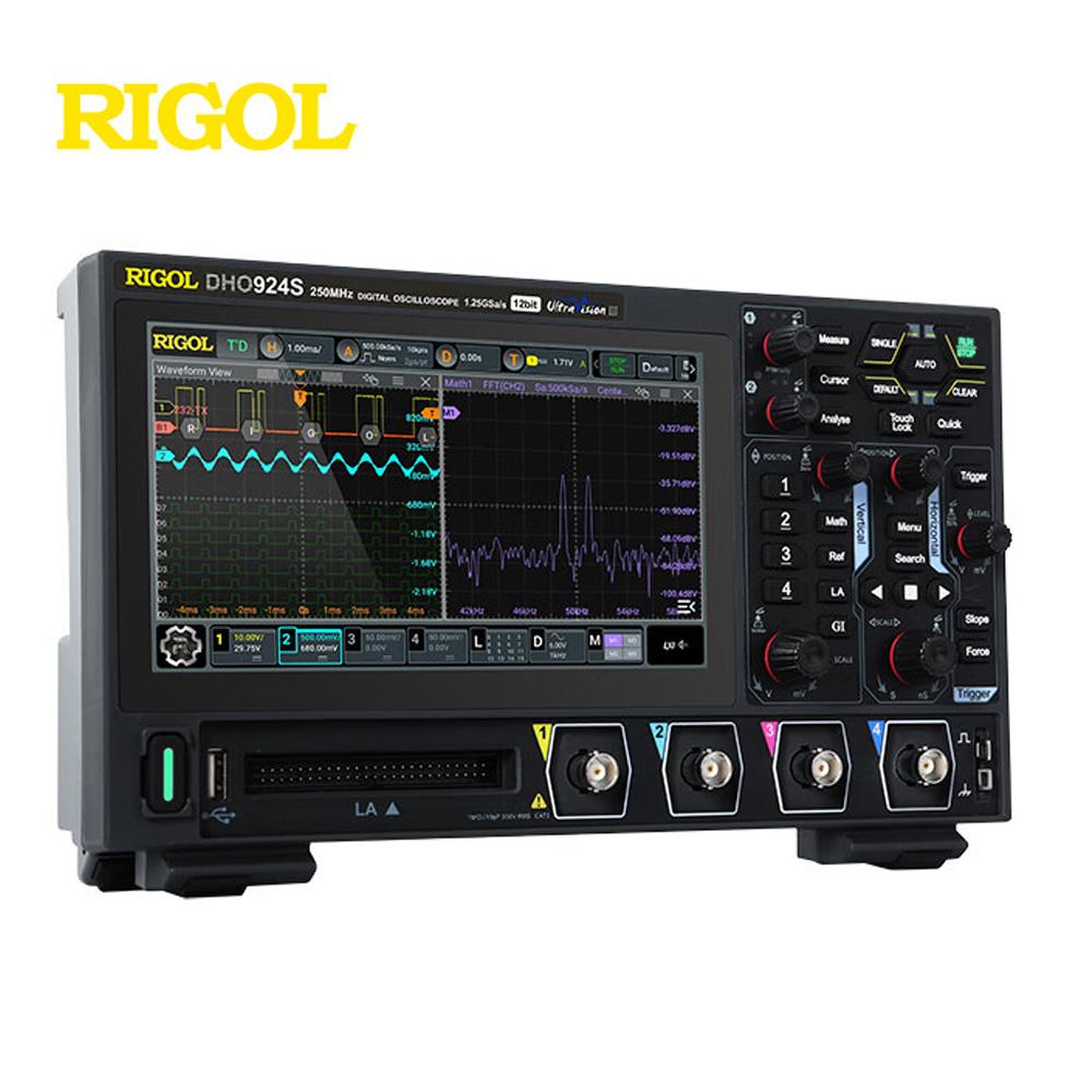 

RIGOL DHO914 Цифровой осциллограф Диапазон частот 125 МГц 12 бит Разрешение по вертикали 1,25 Гвыб/с Частота дискретизации 4 аналоговых канала Сенсорный экран высокой четкости