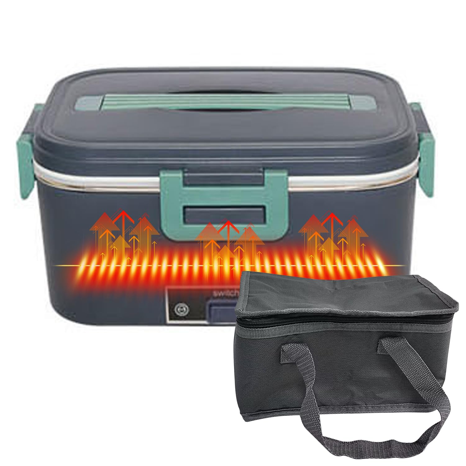 

Aseech Electric Lunch Box, Large Capacity 1.8L, No Water Needed, Quiet, Odorless, Double-Layered Construction, Preserves Freshness, Compatible with