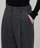 MUSINSA STANDARD WOMAN Women'S Wool Flannel Two-Tuck Wide Slacks [Medium Gray]