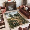 Forest Theme Crystal Velvet Floor Rug Personalized Custom Name Text Warm Carpet Home Decoration