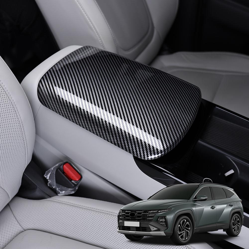 For Hyundai Tucson NX4 2022-2026 Carbon Fiber Armrest Box Cover Trim Interior Accessories