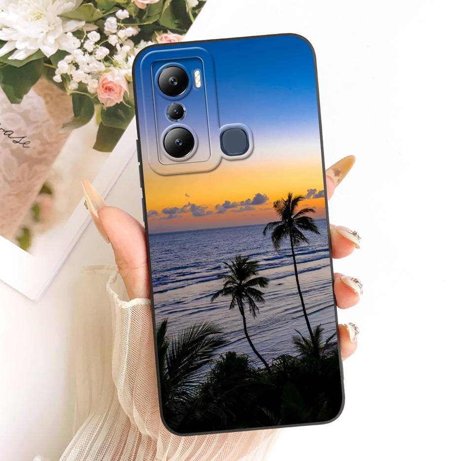For Infinix Hot 20i Case Hot 20S X6827 Luxury Flowers Candy Painted Cover Soft Silicone Case For Infinix Hot 20 Play Hot20 Shell