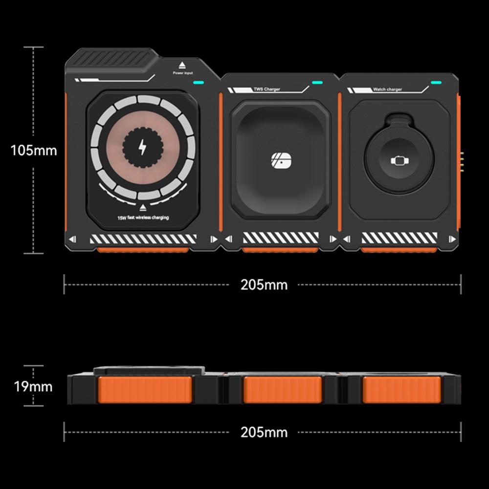 T29 3 in 1 Magnetic Wireless Charger 15W Fast Charging Station For iPhone/AirPods/Watch