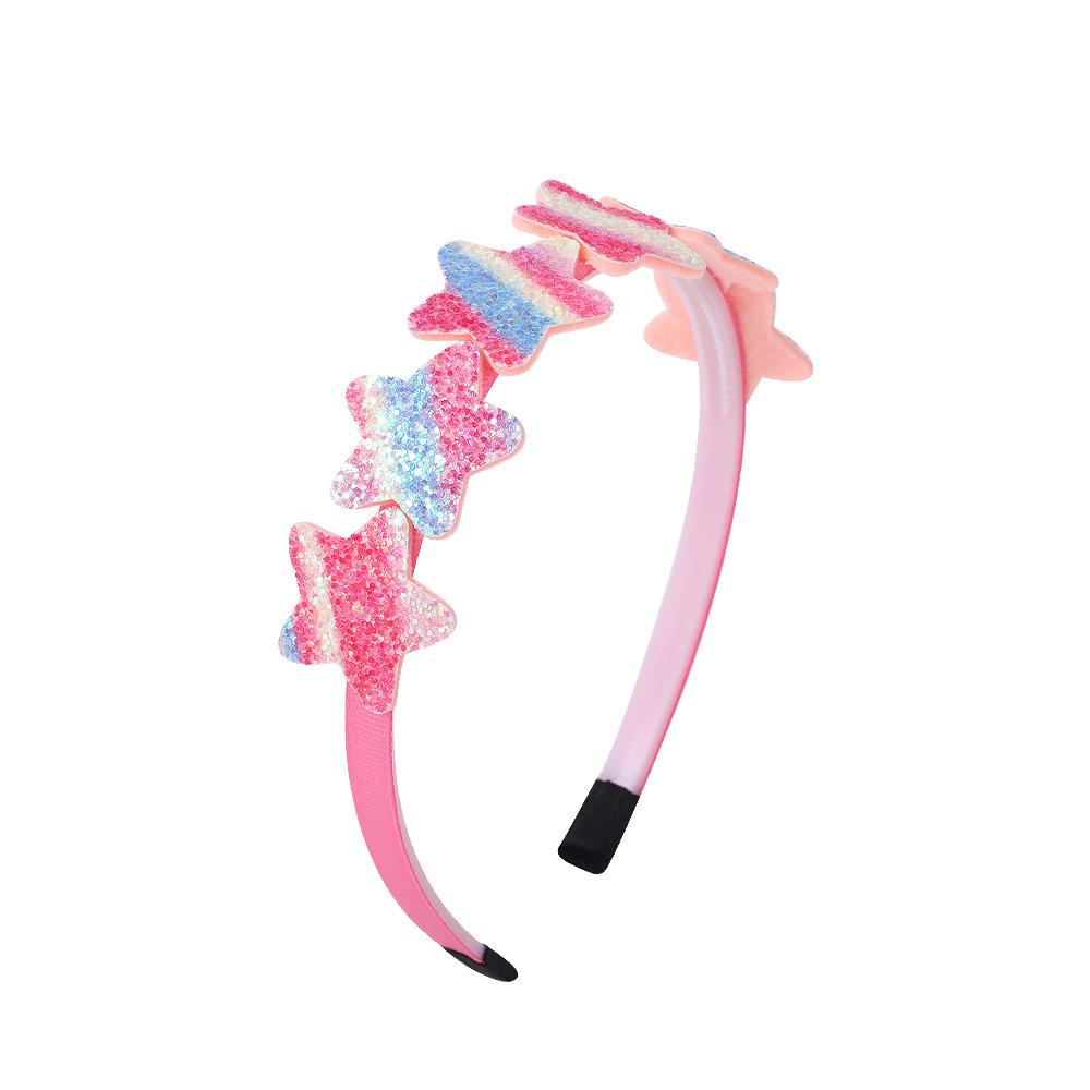 Children'S Candy Color Love Green Onion Powder Headband Cute Princess Gradual Change Rainbow Color Headband Hair Accessories 2544