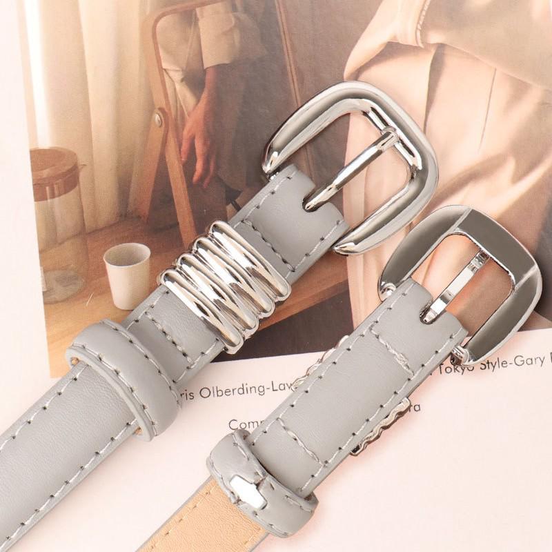 Women's Faux Leather Minimalist Skinny Belt for Jeans and Dresses