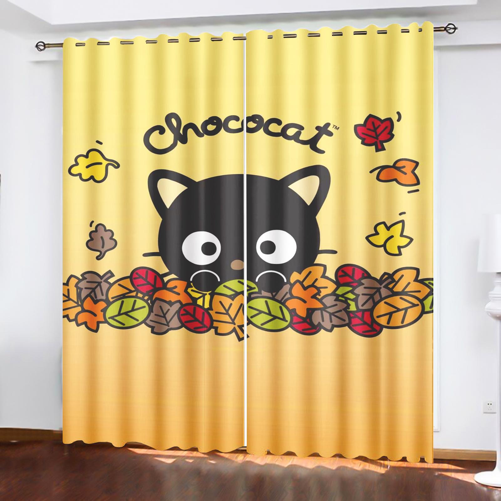 

MINISO Cartoon Curtain Chotocat Blackout Polyester Animated Fashion Suitable For Bedroom Kids Adult Gifts Room Decoration 150x166cm&Grommet Top