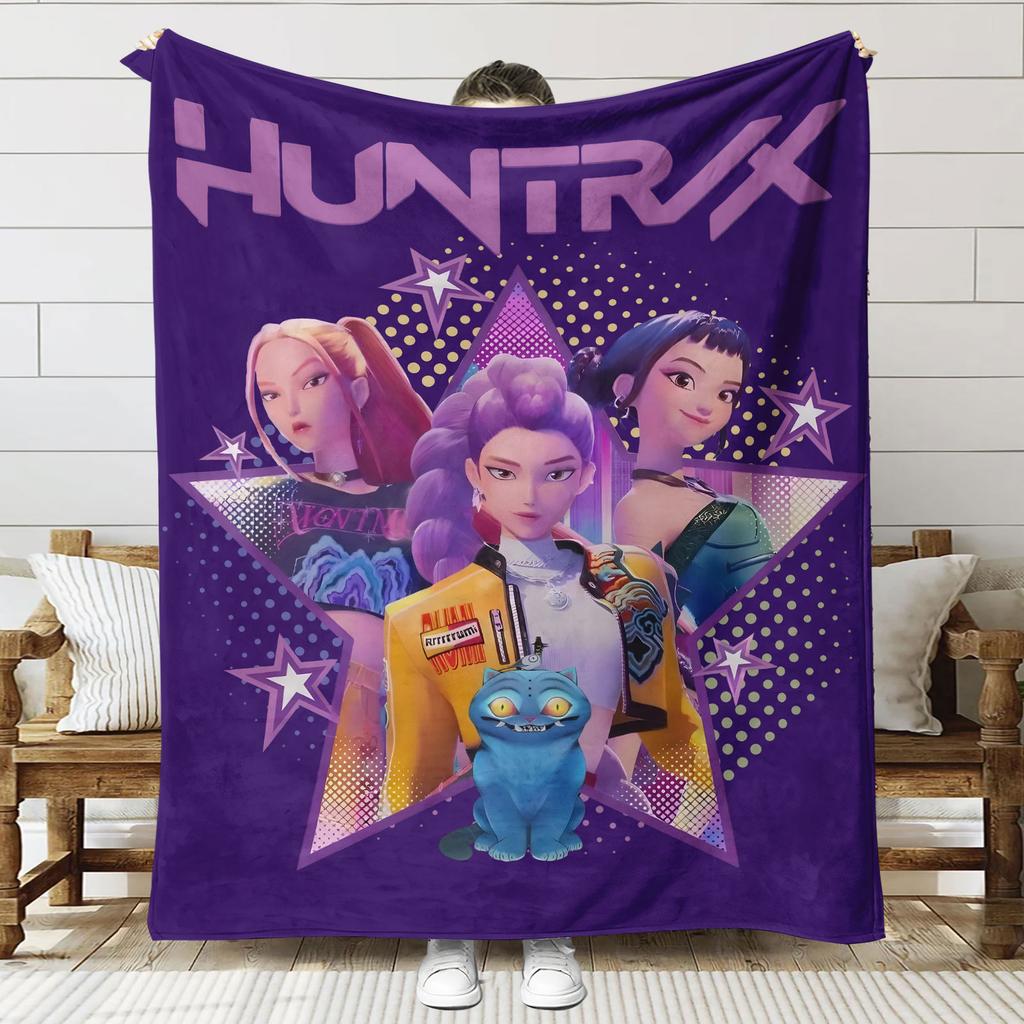 K-POP Flannel Blankets Demon-Hunters Travel Bedroom Sofa Blankets Birthday Gifts Soft Throw Blanket Gifts For Girls Home Decor