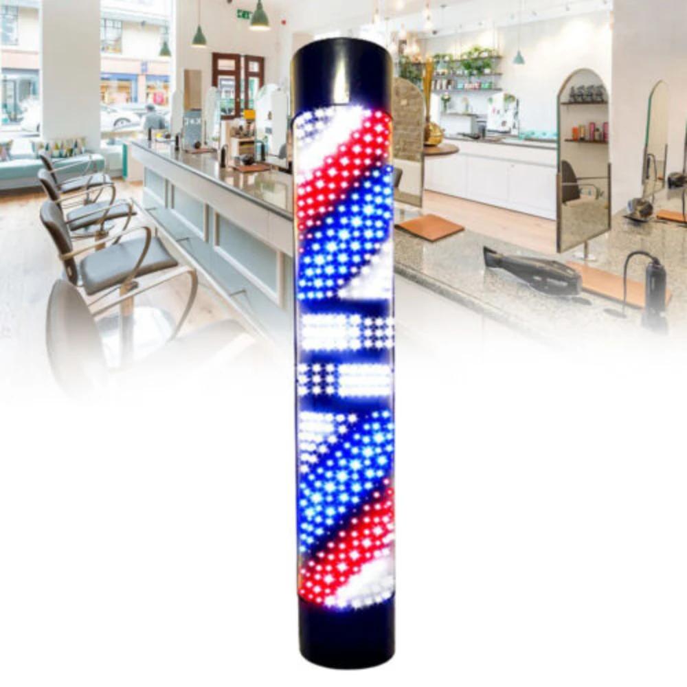 110v LED Rotating Wall Light Barber Pole Waterproof Salon Barber Pole Shop Sign Light Red,Blue and White