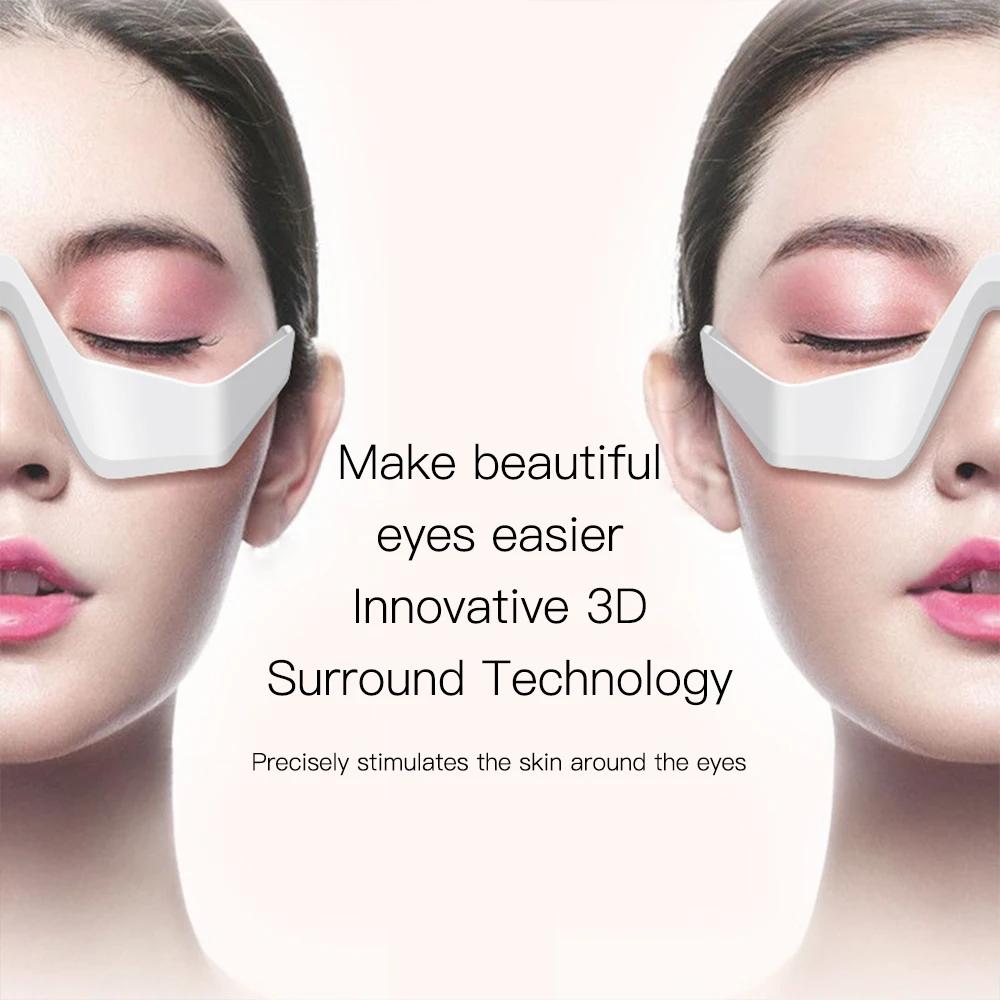 3D Elektrische Augenmassagebrille Ems Mikrostrom Rotes Licht Lindert Müdigkeit Faltenreduzierung Entfernung von Augenringen