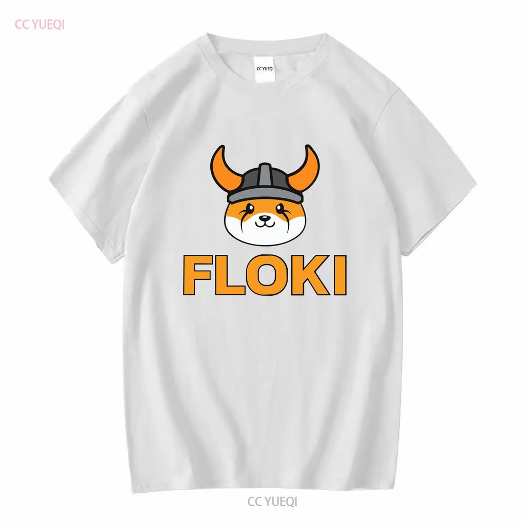 Floki Inu Memecoin Crewneck T Shirt Cryptocurrency Crypto Token long or short sleeves vintage Washed Soft Versatile Unisex