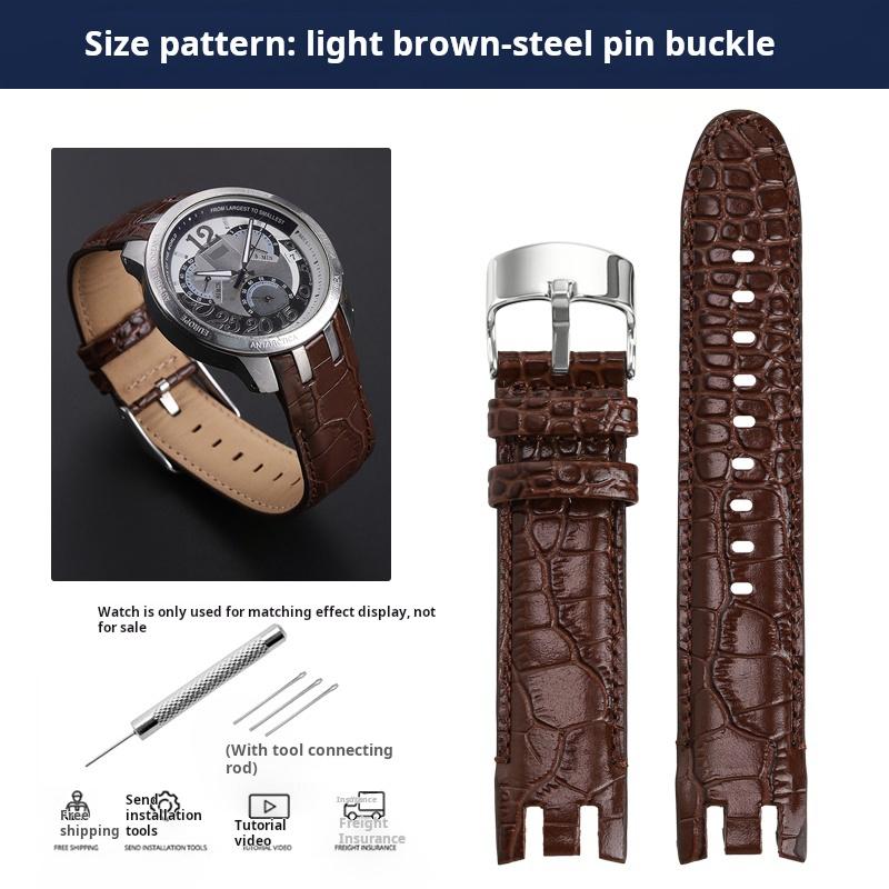 

YRS Cowhide Watchband 21mm Genuine Leather Watch Strap For Swatch Yrs403 Yrs412 402g Curved end Men s Wrist Bracelet With Tools Width 21mm
