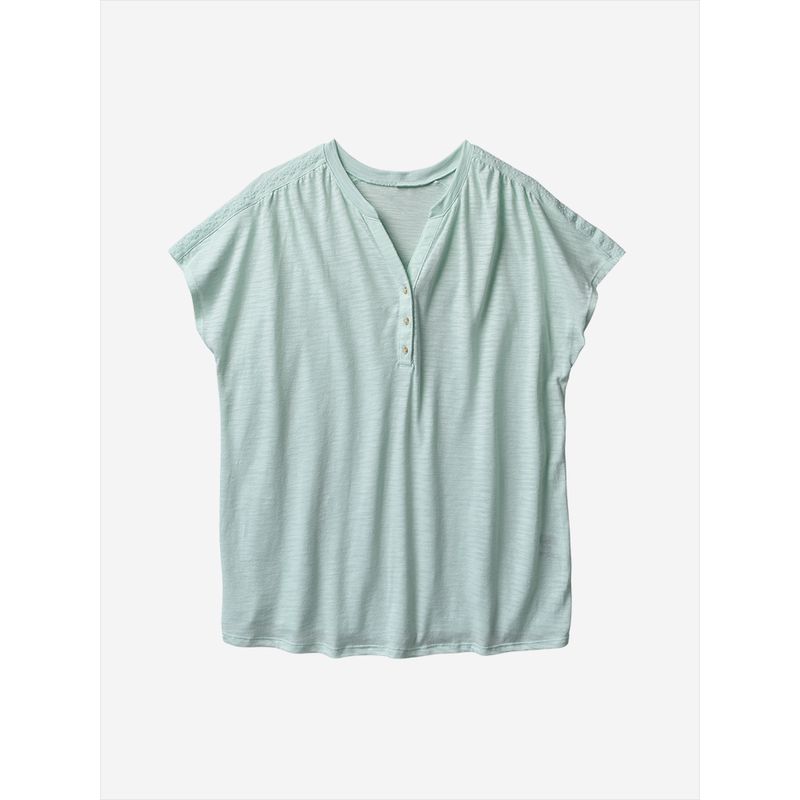 

Yi Z Club Fashionable All-Match Lightweight Breathable Plaid V Neck Short Sleeve 3 Buttons T-shirt Spring and Summer Women s Clothing 0.16 Light green [25-6-20] 2XL