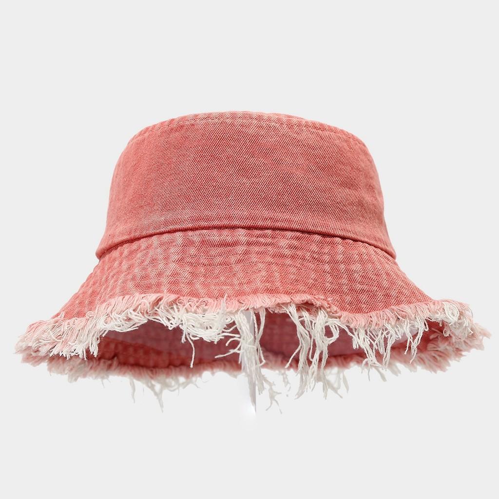 Retro Streetwear Denim Fisherman Hat With Wide Brim For Sun Protection In Summer