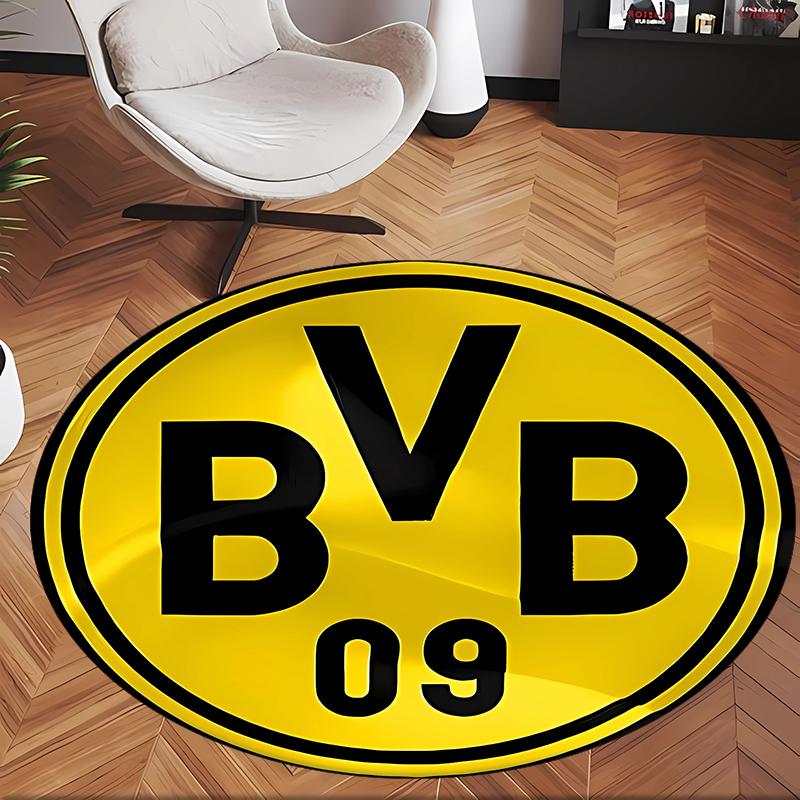 Bvb (1) Round Office Rug Decorative Floor Rug for Office Bedroom Living Room and Home Space
