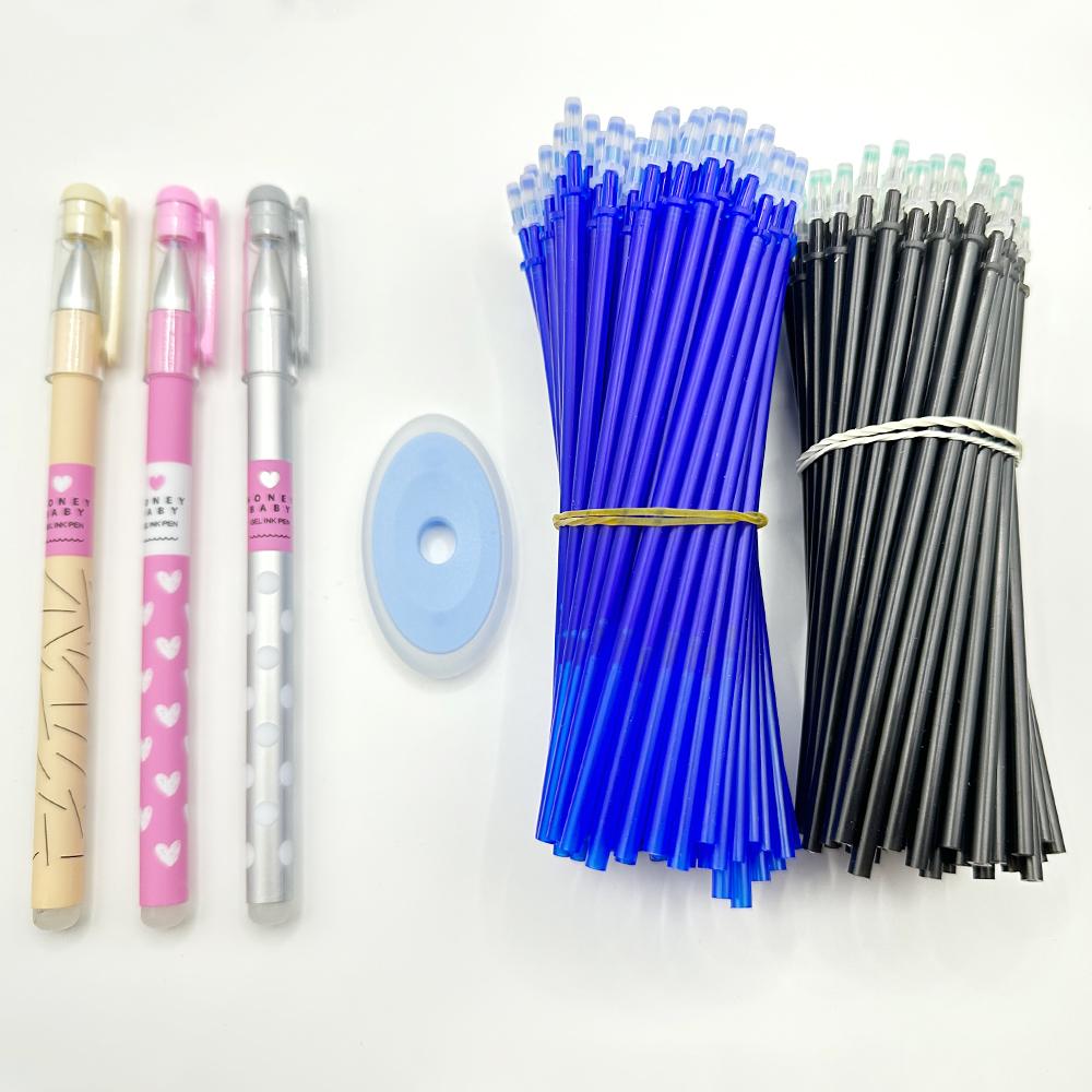 24 Pcs/set Kawaii Erasable Gel Pen 0.5mm Erasable Pen Refills Rods Washable Handle School Office Supplies Stationery