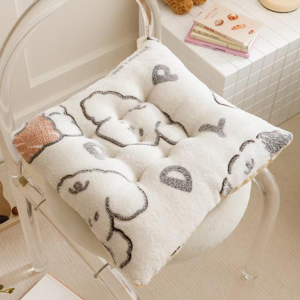 

Плюшевая подушка на сиденье, квадратная подушка для табурета, милая подушка для спины для дома и офиса 06