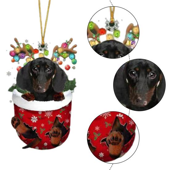 Vánoční stromeček závěsný oboustranný neblednoucí přívěsek Vtipné punčochy Design Tiskové kouzlo Ornamenty