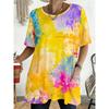 Women's Short Sleeve T-Shirt Round Neck Blouse-Compatible Top Summer Casual Stretch Comfortable Pocket Tee