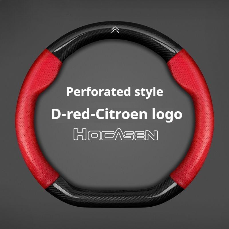 Kohlefaser-Leder-Lenkradabdeckung Für Citroen C1 C2 C3 C4 C5 C6 C4L Berlingo Picasso Aircross Sega Ely See Zubehör aik256