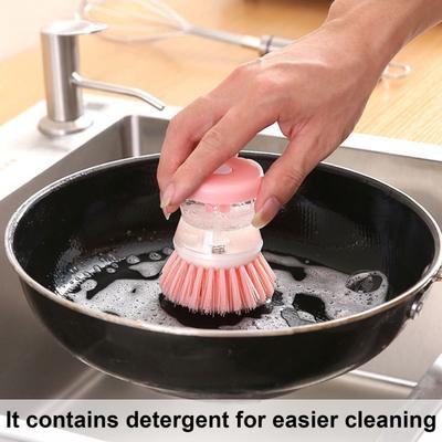 3 Stück Reinigungsbürste Ergonomisches Design Kraftvolle Reinigung Harte Borsten Flüssigkeitszuführungsfunktion Seife