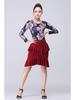 Women's Latin Dance Practice Skirt - Adult Ruffle Hem Performance Wear