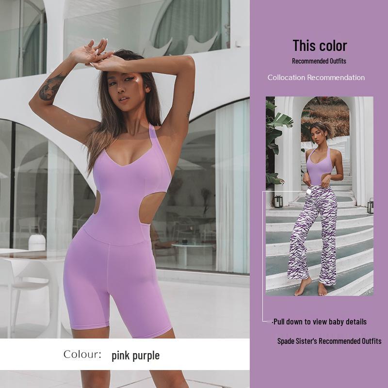 

Женский летний спортивный комбинезон: Стильный цельный костюм для йоги и фитнеса Medium (M)