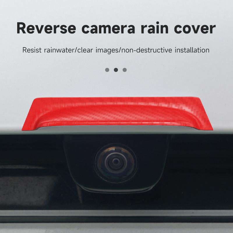 2pcs Car Rearview Camera Rain Guards - Thickened Wide-Edge Plastic Protective Cover, Triangle Design Matte Surface