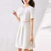 Good Looking Outfit, Summer Hot Item, Design Sense, Temperament, Commuting Nail Bead Round Neck Short Sleeved Dress, Women's Slimming A-line Skirt