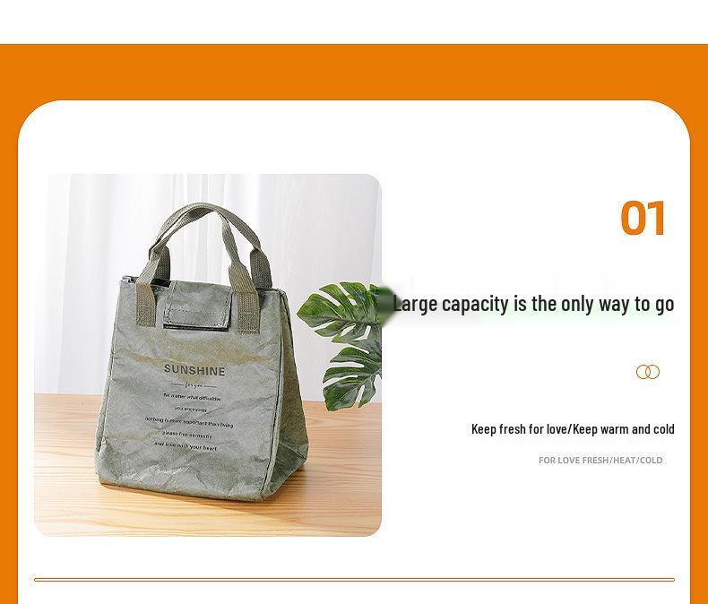 Japanese Insulated Bento Bag: Waterproof, Oilproof, Portable Lunch Box for Office Workers