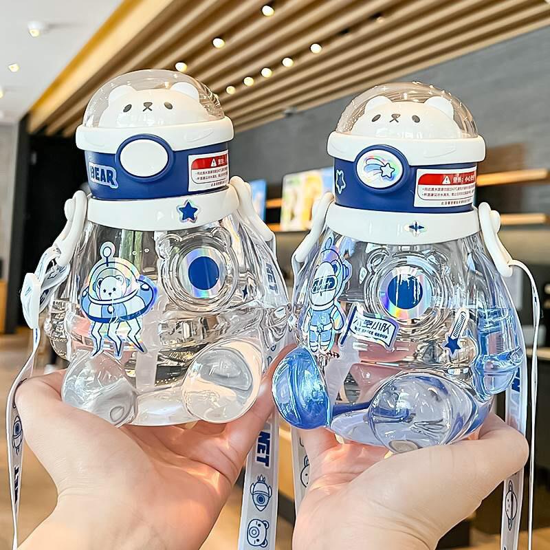 700ml Cute Kids Water Bottles With Straw For Girls Children's Large Capacity Kawaii Cartoon Student School Travel Water Cup