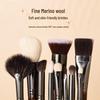 10-Piece Beginner Makeup Brush Set - Contour, Highlighter, Eyeshadow with Animal Hair