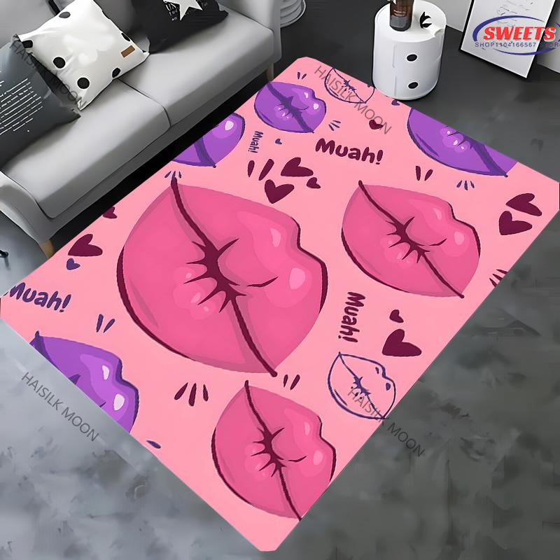 15 Sizes Sexy Lips Printed Carpet! Anti-slip Sound Insulation, Living Room Bedroom Entrance Door Mat Sofa Rug Ten Festivals Gift
