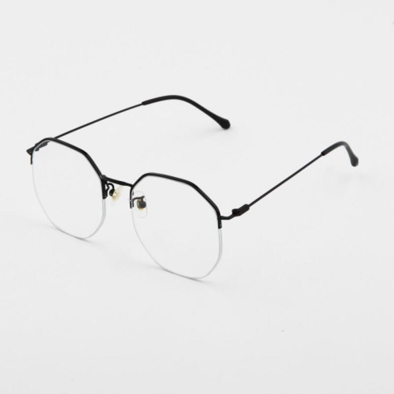 Men s and Women s Couple Hexagon Fashion Glasses Frames G1181_Black Gold