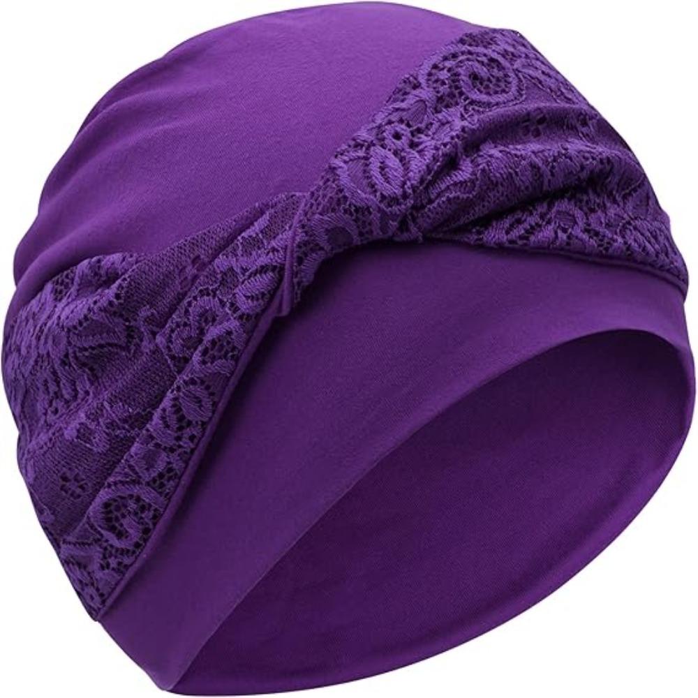 Breathable Chemo Headwear Elastic Beanie Hats Trendy Hijab Cap  for Women