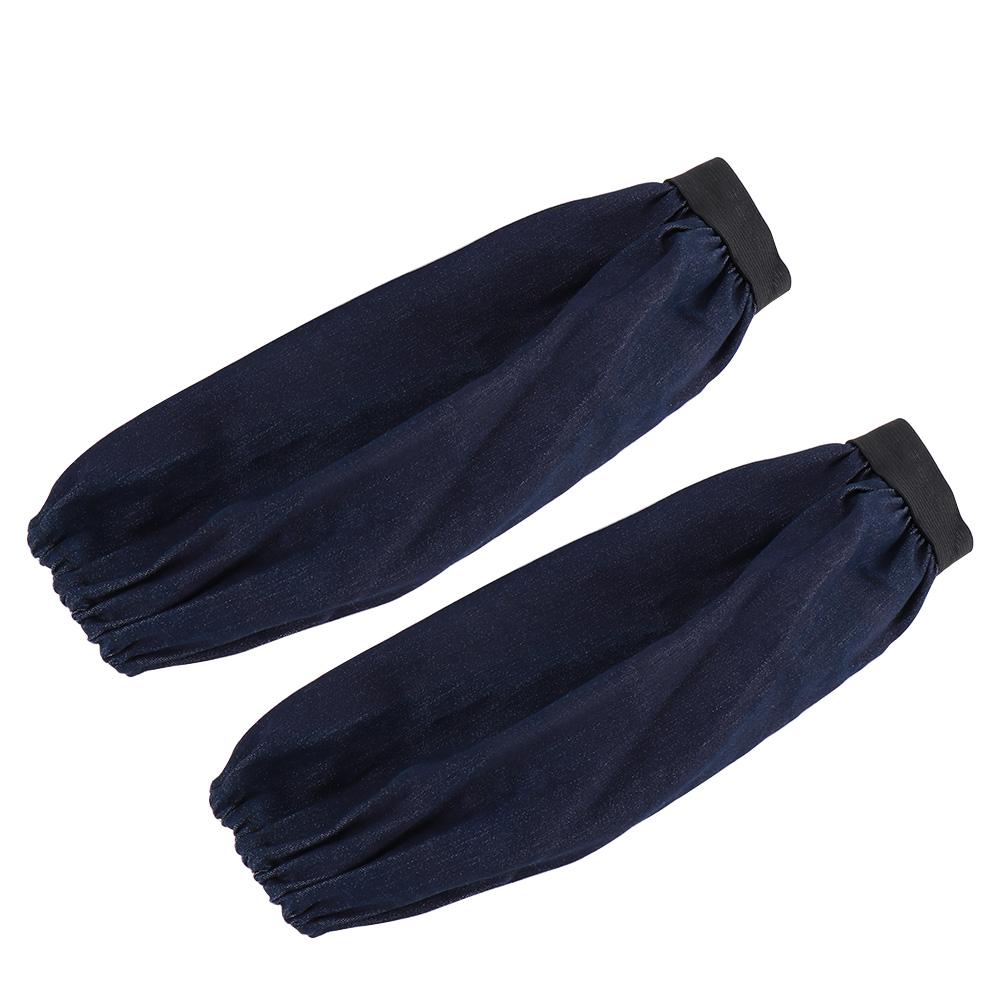 1 par de mangas protetoras de braço de soldador, mangas de braço de soldagem azul jeans, mangas de trabalho, proteção contra cortes e calor