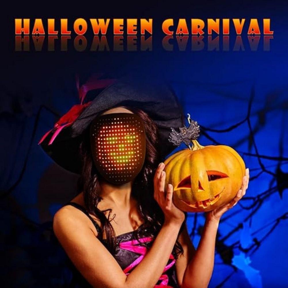 LED Lighted Halloween LED Mask Change Face Sensing Face Masks Comfortable Light Up Mask Unisex