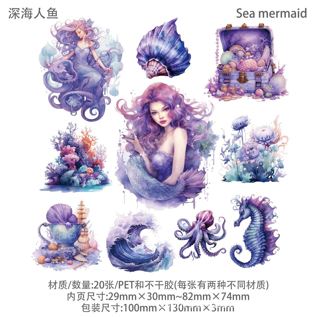 Retrostory Mermaid God Series Sticker Pack For Journaling Scrapbooking