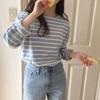 Spring Autumn Women's Cotton Classic Striped T-Shirts Long Sleeve O-Neck Casual Loose Shirts Female Tops