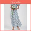 Rochie Maxi Florală Clasică din Șifon cu Decolteu în V Volane și Mâneci Scurte pentru Purtare Casual de Vară
