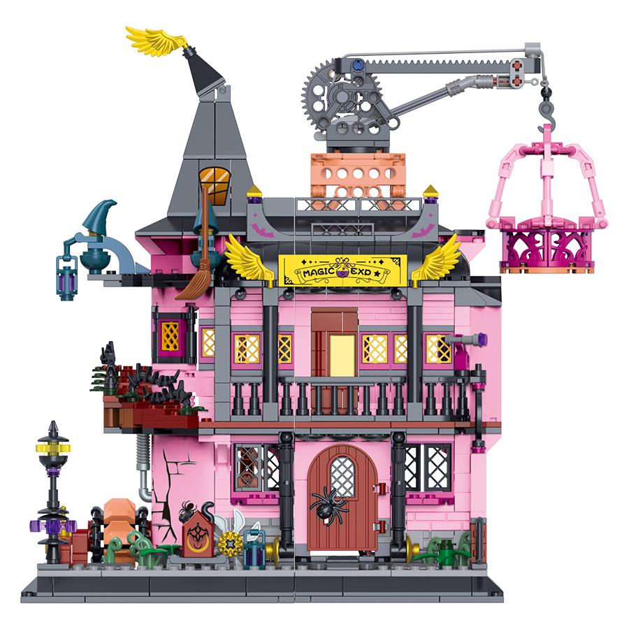 Halloween Gift Magic Laboratory Mini Bricks Magic House Building Blocks Architecture Puzzles Models Children Toys