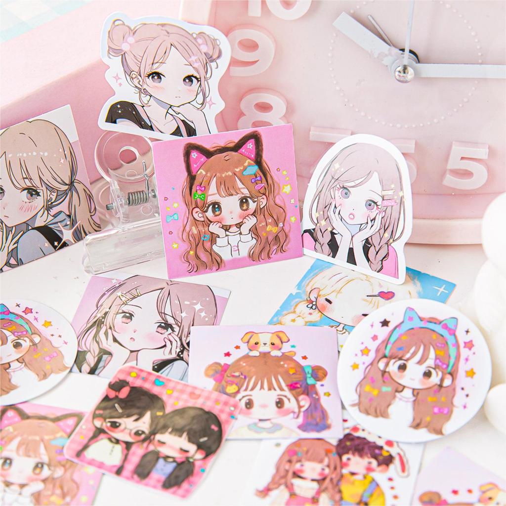 Sugar Poetry Dream Confession Stickers – Cute Cartoon Girl Journal DIY Adhesives