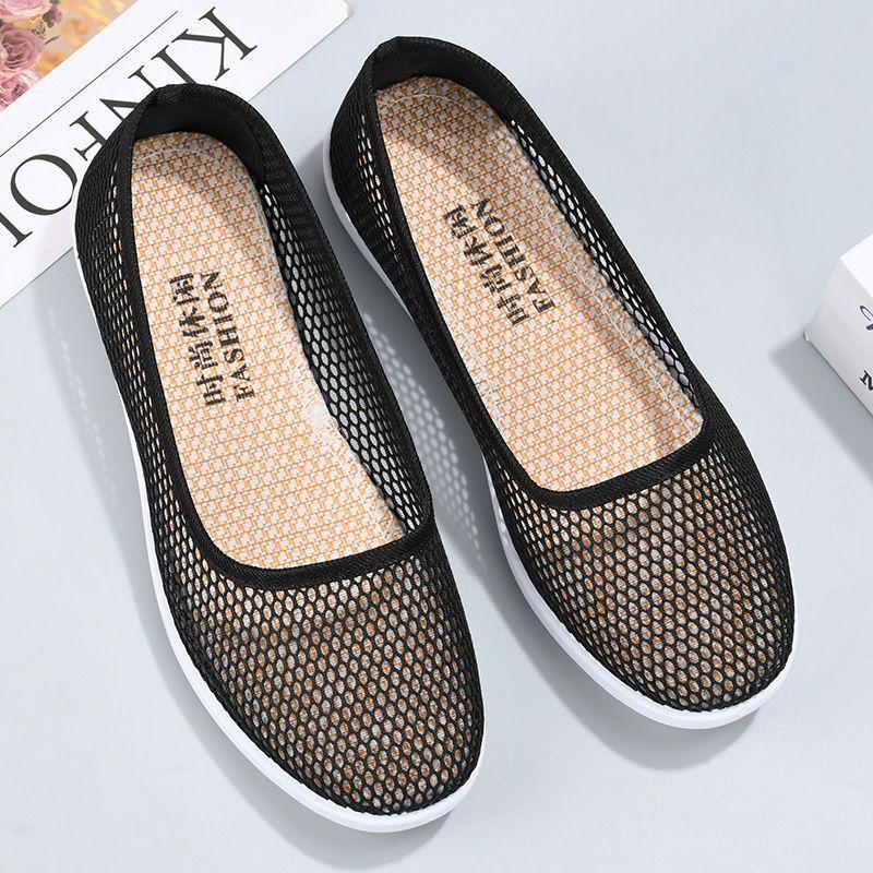 Summer Women's Flat Casual Mesh Shoes with Comfortable Wear-resistant and Versatile Low Top Shoes for Work