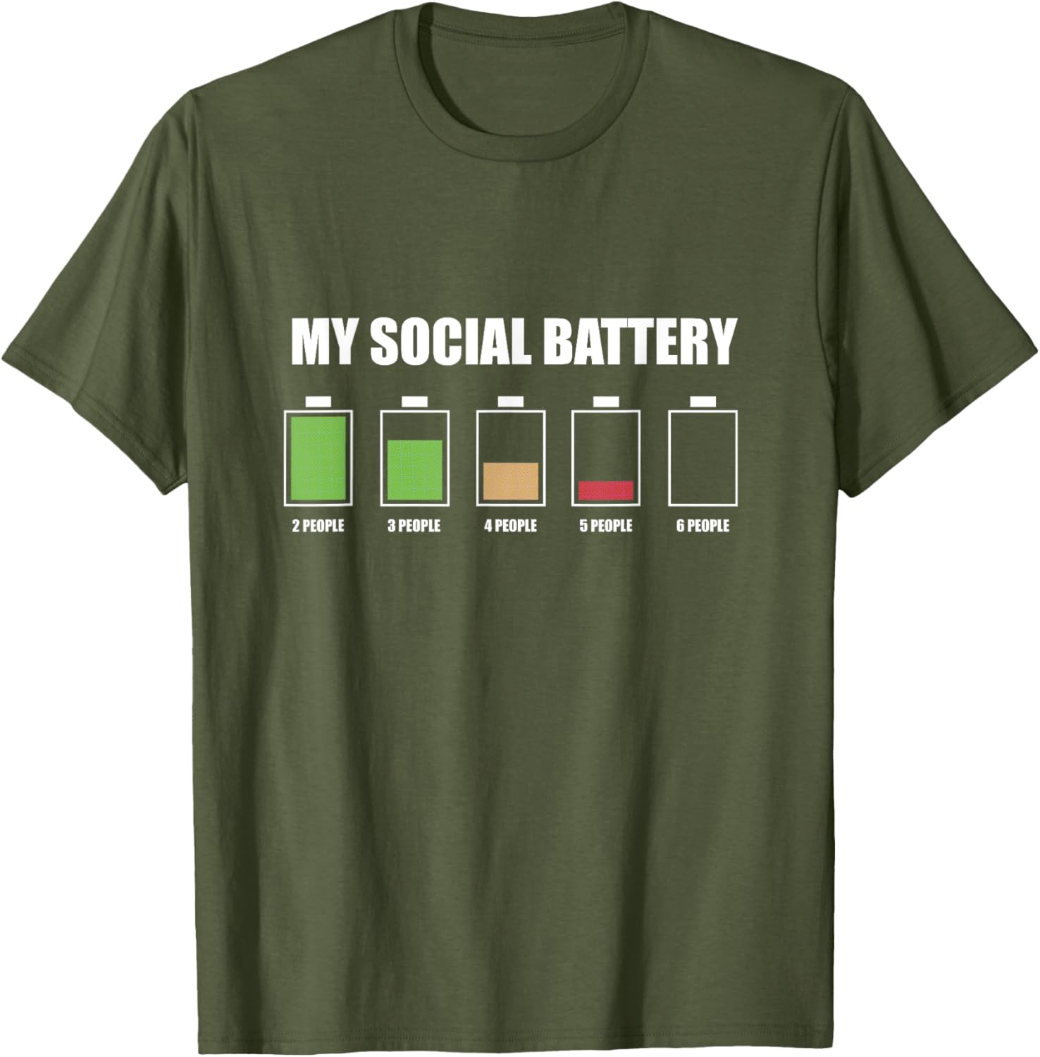 

My Social Battery Funny Introvert Graphic TShirt Men Casual Cotton Crew Neck Short Sleeve Tee S