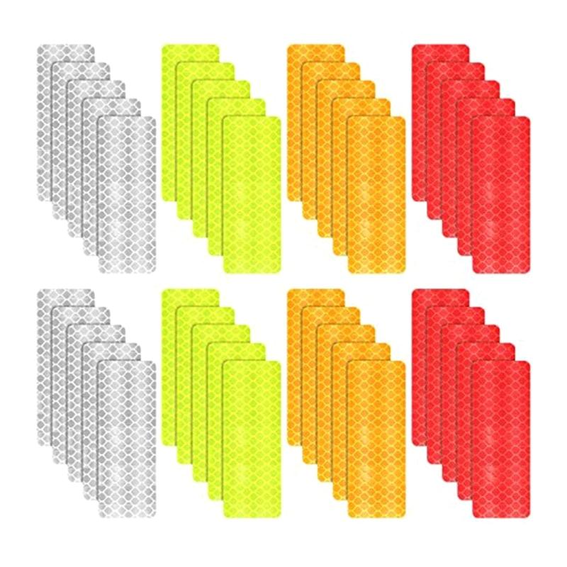 40packs Durability Reflectors Strips Nighttimes Safety Motorcycles Sticker for Motorcycles Bike Safety Decoration 1